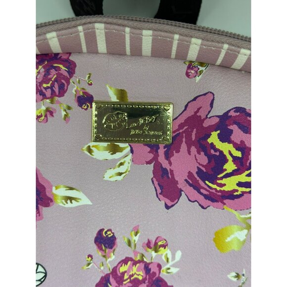 Betsey-Johnson Pink Floral Backpack & Lunch Bag Set – Bee Purple Rose AOP Print - Picture 5 of 10